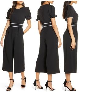 Eliza J Navy Cropped Jumpsuit